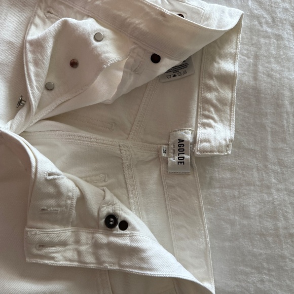 Agolde Criss Cross Straight Leg White Jeans - Size 25 - Picture 3 of 4